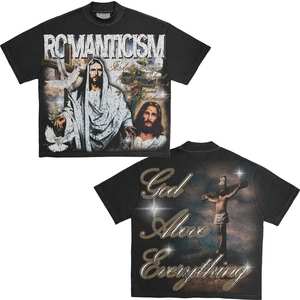 เสื้อยืดคอกลมสำหรับผู้ชายแบบคลาสสิกผ้าฝ้าย100% พิมพ์ลายย้อมสีล้วนสำหรับฤดูร้อนฤดูใบไม้ร่วงมีให้เลือกหลายสี - Product Image 2