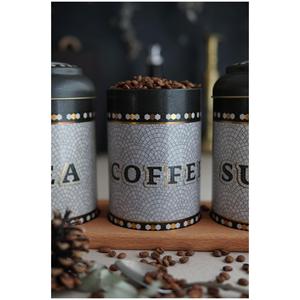 ชุดกล่องดีบุกโลหะทรงกลมขนาดเส้นผ่านศูนย์กลาง105มม. (3ชิ้น) ดีไซน์โมเสกลวดลายเรขาคณิต - Product Image 1