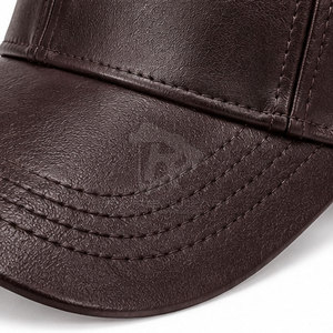 Premium Quality Leather <b>Hat</b> <b>Men</b> Casual Outdoor <b>Sun</b> <b>Hat</b> Adjustable Leather Headwear Custom Color Wholesale Rate - Product Image 4