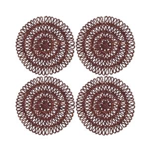 Set de table en jonc de mer écologique fait main, style bohème, tissage en spirale marron, forme personnalisable, motif radial pour hôtel et usage domestique - Product Image 2