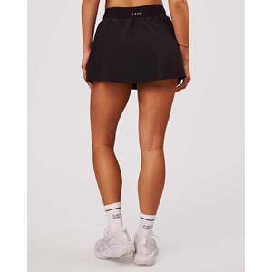 Pacer <b>Women's</b> <b>Black</b> Corduroy Cargo <b>Skirt</b> with Animal Print Empire Waist Formal Work Style - Product Image 4