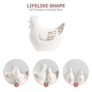 Sculpture de poule blanche décorative pour la décoration de jardin à la maison Rôtissoire de poulet de qualité supérieure Statue d'oiseau faite à la main à vendre - Product Image 2
