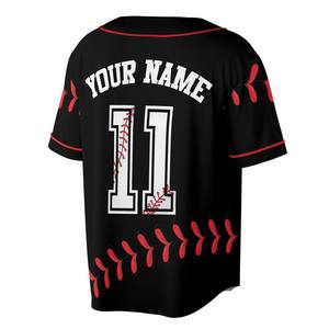 Vente en gros de maillots de baseball personnalisés de style urbain pour hommes adultes respirants grande taille imprimés vêtements de softball personnalisés col en V - Product Image 3