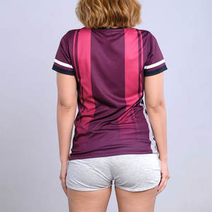 T-shirt solide de sublimation de couleur personnalisée confortable de haute qualité T-shirt en polyester blanc en coton doux pour les femmes - Product Image 2