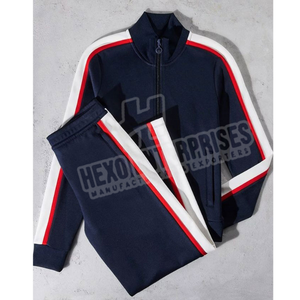 Chándal deportivo de diseño de fábrica, diseño personalizado, pantalones de chándal con cremallera de algodón 100% y conjuntos de chaqueta, chándal para correr - Product Image 6
