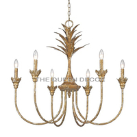 Fantaisie élégante en acier métal forme unique en laiton finition antique lustres lampe et lampes suspendues intérieur et extérieur