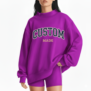 Sudadera con Cuello Alto para Mujer, Moderna, de Invierno, de Alta Calidad, Servicio OEM, Elegante, de Punto Acanalado, para Uso Diario, Color Personalizado, Logotipo Frontal - Product Image 1