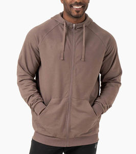 เสื้อฮู้ดโอเวอร์ไซส์โอเวอร์ไซส์แบบมีซิปพิมพ์โลโก้ผ้าฝ้าย100% 2024ออกแบบได้ตามต้องการสำหรับฤดูใบไม้ผลิ - Product Image 4