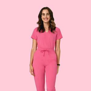 Ensembles d'uniformes gommages femmes logo personnalisé anti-rides respirant hôpital infirmière costumes ensembles élégant médical étirement survêtement - Product Image 2