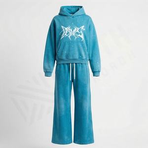 Conjunto Deportivo de 2 Piezas para Mujer, Sudadera con Capucha y Pantalones Deportivos de Pierna Ancha con Bolsillos Laterales, Estilo Casual, Suave, para Gimnasio y Actividades - Product Image 1