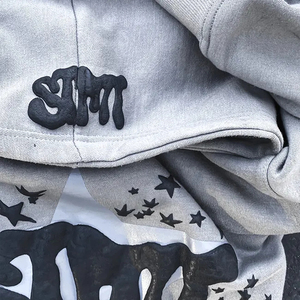 เสื้อมีฮู้ดพิมพ์ลายพัฟปกสูงสำหรับทุกเพศมีกระเป๋ามีฮู้ดสุดเท่ทันสมัยออกแบบได้ตามต้องการสำหรับสุภาพสตรี - Product Image 6