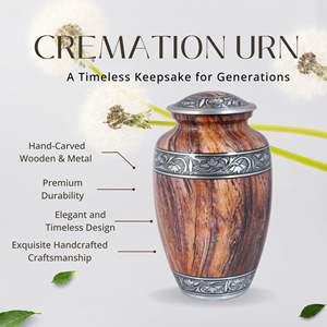 Urna de cremación grabada en plata floral para cenizas de adultos urna conmemorativa hecha a mano para cenizas, recuerdo único para los seres queridos. - Product Image 5