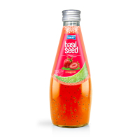 Groothandel 290Ml Glazen Fles Private Label Tan Do Basilicum Zaad Aardbei Smaak Puur Groentesap Frisdranken Haccp Gecertificeerd