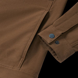 Street Wear <b>Canvas</b> <b>Jacket</b> for Men's Dark Brown Color Slim Fit Long Sleeve Breathable Windproof Quick Dry Winter Outdoor Front - Product Image 4