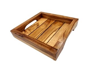 Plateau de service vintage en bois d'acacia pour le petit déjeuner plateau à thé café Desserts plateau à manger stockage de nourriture et de fruits salle à manger et salon - Product Image 3