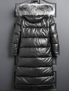 Manteau long en cuir de canard pour homme, double boutonnage, cuir de mouton véritable, moins 40 degrés Celsius, chaud, respirant, imperméable - Product Image 3