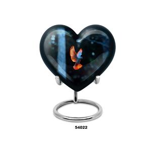 Urnas de recuerdo de corazón de aluminio de pájaro de Corazón Púrpura hermoso de alta calidad con soporte - Product Image 3