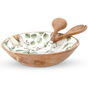 Cuenco impreso de madera de lujo Diseño único con personalización en diseño Utensilios de cocina de madera de color para servir alimentos por HHO - Product Image 5