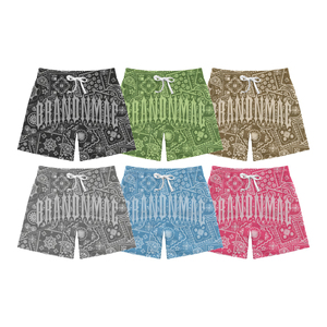 Pantalones cortos de sublimación deportivos de malla con cordón elástico impreso con diseño de logotipo bordado personalizado para hombres - Product Image 1