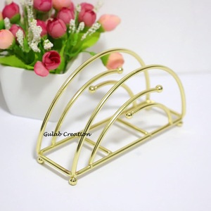 ZAMZAM IMPEX Golden Metal <b>Wire</b> Classic Napkin Holder Dining <b>Table</b> Stylish Tabletop Tissue Organizer Handmade Multi-function - Product Image 5
