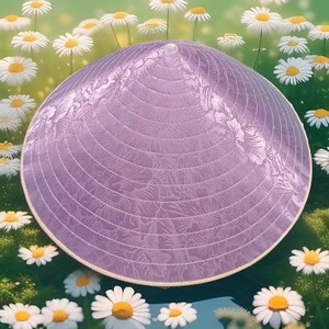 Chapeau conique enveloppé de soie vietnamienne fait à la main Non La chapeau de paille traditionnel pour les femmes plage Protection solaire - Product Image 4