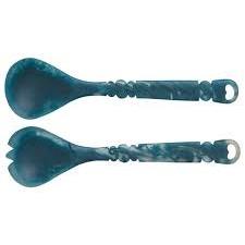 Ensemble de cuillères et de fourchettes à salade de mariage en résine artisanale de luxe avec manche court - Léger, lavable au lave-vaisselle, durable pour une dîner élégante - Product Image 3