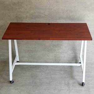 FOS 120x60cm Mobile <b>Desk</b> <b>Solid</b> Acacia <b>Wood</b> and Iron Legs Portable Office <b>Desk</b> for Bedroom and Hotel Use-FOS012 - Product Image 4