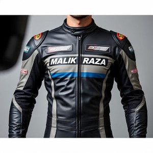 Combinaison en cuir de moto à coupe spécifique pour hommes | Protection du cycliste masculin | Couleurs personnalisées élégantes - Product Image 4