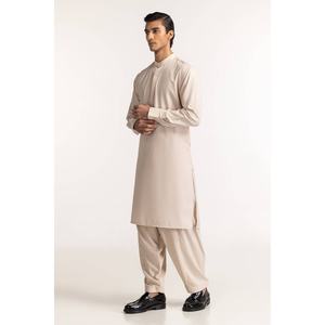 Costume de mariage beige basique pour homme, coupe ajustée SK-PSD24-007, respirant, style simple boutonnage, fermeture à braguette boutonnée avec imprimé - Product Image 2