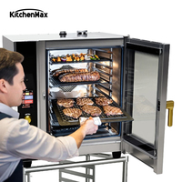 KitchenMax Horno Combi de Acero Inoxidable Comercial Inteligente Eléctrico con Horneado a Vapor Multiusos para Cocina Profesional