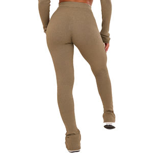 Pantalon évasé pour femme, streetwear, coupe ample, cordon de serrage, uni, hiver, OEM personnalisé, 72% coton, 28% élasthanne, séchage rapide, écologique - Product Image 3