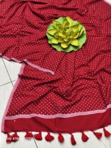 Khadi Cotton Saree Exclusivo Ecológico Vestido estampado tejido de secado rápido para niñas Ligero para bodas/ocasiones especiales - Product Image 6