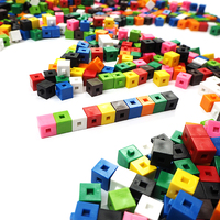 Blocs de comptage d'apprentissage des mathématiques, compteurs de cubes de liaison, kit de liaison de mathématiques en plastique, cubes empilables imbriqués