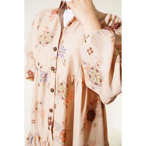 Robe à demi-boutonnée à motif floral Marron - Product Image 3