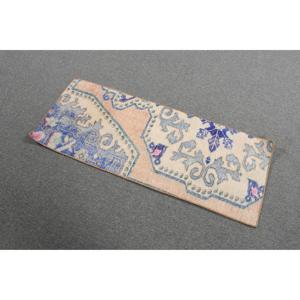 Alfombra de 1.6x4.1 pies, Alfombra Turca Vintage, Alfombra con Estampado Animal Azul Marrón - Product Image 2