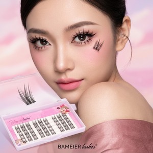 BAMEIER Cils DIY professionnels style <span class=keywords><strong>Manga</strong></span>, naturels, segmentés en bouquets, style œil de chat et elfe, en fibre PBT douce, plateau d'extension - Product Image 2