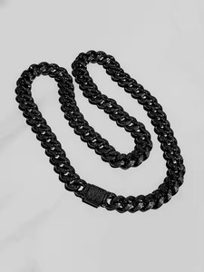 Collar de eslabones de cadena cubana multicolor pesado chapado en oro auténtico de corte redondo personalizado de 14mm para hombres - Product Image 3