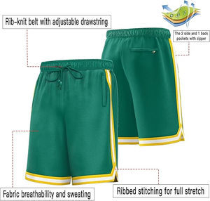 100% Polyester Running Basketball Training Shorts Quick Dry Respirant Fitness avec poches à glissière Vintage Print Pattern - Product Image 3