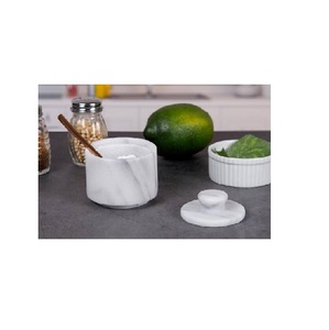 Bol à sel et poivre en marbre élégant et créatif fait à la main pour cuisine et table de table Bol à sel et poivre en marbre personnalisé - Product Image 6