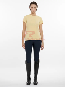 Top de equitación para mujer con estilo, venta al por mayor, mezcla técnica duradera, absorbe la humedad, perfil de comodidad ligera, práctica ecuestre - Product Image 2