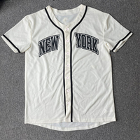 Camiseta de Béisbol con Estampado de Letras de California y Nueva York, Secado Rápido, Top Deportivo con Botones, Manga Corta, Jersey de Béisbol Unisex