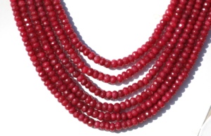 Ruby Rondelle Beads Ruby Faceted Beads Collar - Product Image 3