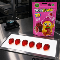 Bonbons gélifiés YoloDuck en forme 3D avec centre juteux au vrai jus, sans gras, saveur fraise