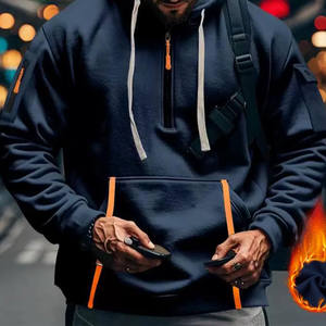 Ropa Urbana Holgada y Cómoda, Sudaderas Lisas de Lujo Estilo Hip Hop para Hombre, Sudadera Básica de Algodón Mezclado - Product Image 3