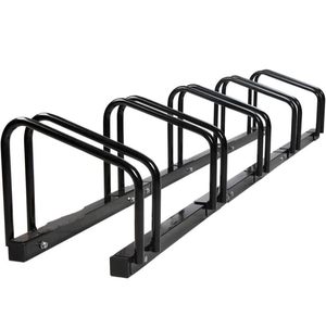 Support de stationnement pour vélos en acier inoxydable à montage au sol, décalé, pour 2 vélos, solution de rangement sécurisée et gain de place pour les garages - Product Image 3