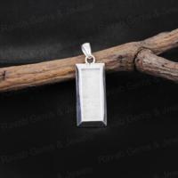 Hochwertiger 925er Silber Rechteckiger Collet Cup Charm Rohling Halbmontierter Anhänger Fassung 12x25mm für Asche- und Harzschmuck