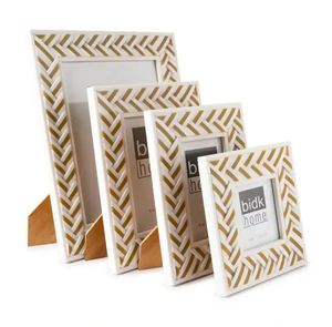 AK Brass Decorative Marble <b>Photo</b> <b>Frame</b> in White & <b>Gold</b> Finished Customized <b>Frame</b> for Room Interior Decor - Product Image 4