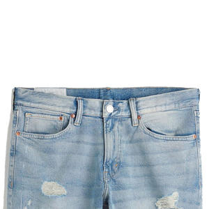 Pantalones cortos de mezclilla desgastados personalizados para todas las estaciones, pantalones cortos de mezclilla con borde cortado, ropa de calle desgastada, pantalones cortos de mezclilla para hombres - Product Image 4