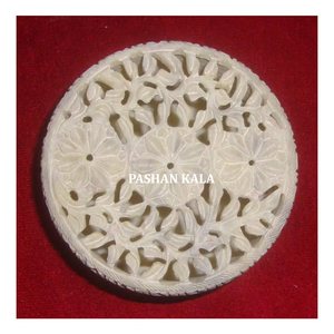 Natural Soapstone Carving Round Shape Jewelry <b>Boxes</b> For Festival <b>Gifting</b> Purpose Wholesaler And Manufacturer In Cheapest Price - Product Image 1