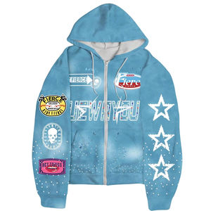 Mens embroidered oversized <b>zip</b> <b>up</b> <b>hoodie</b> streetwear casual wear design with premium heavy fabric and modern fit - Product Image 1